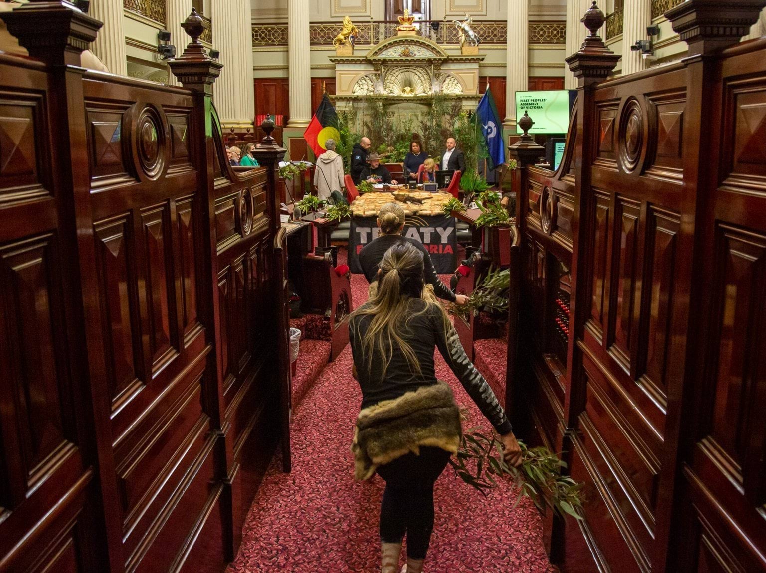Djirri Djirri dancers entering Parliament Djirri Djirri dancers entering Parliament
